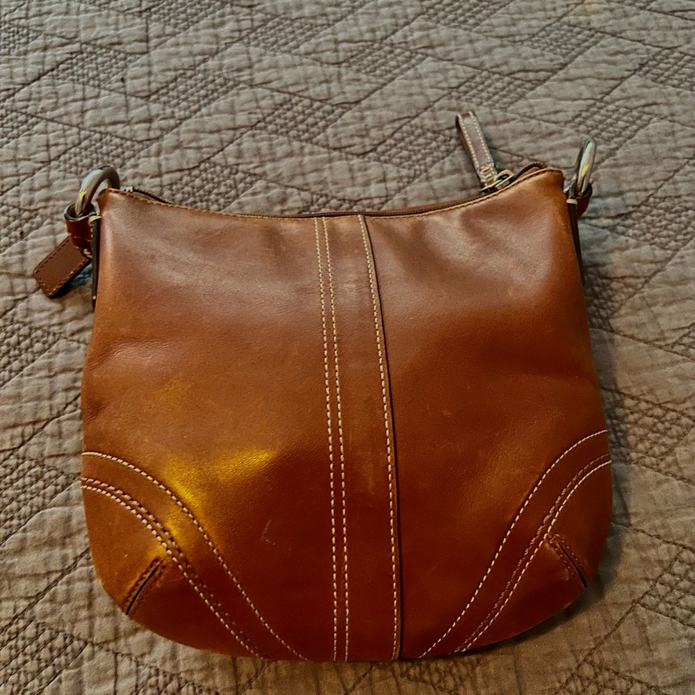 Coach Brown Leather Crossbody Bag with Tan Strap - Picture 5 of 7